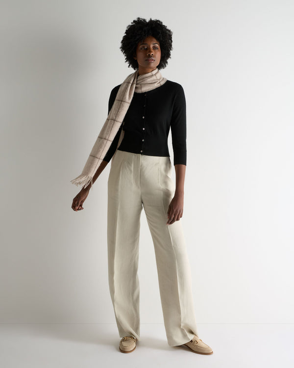 N.Peal Women's Darcie Superfine Cashmere Cropped Cardigan Black