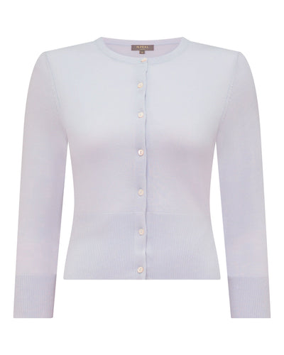 N.Peal Women's Darcie Superfine Cashmere Cropped Cardigan Lavender Purple