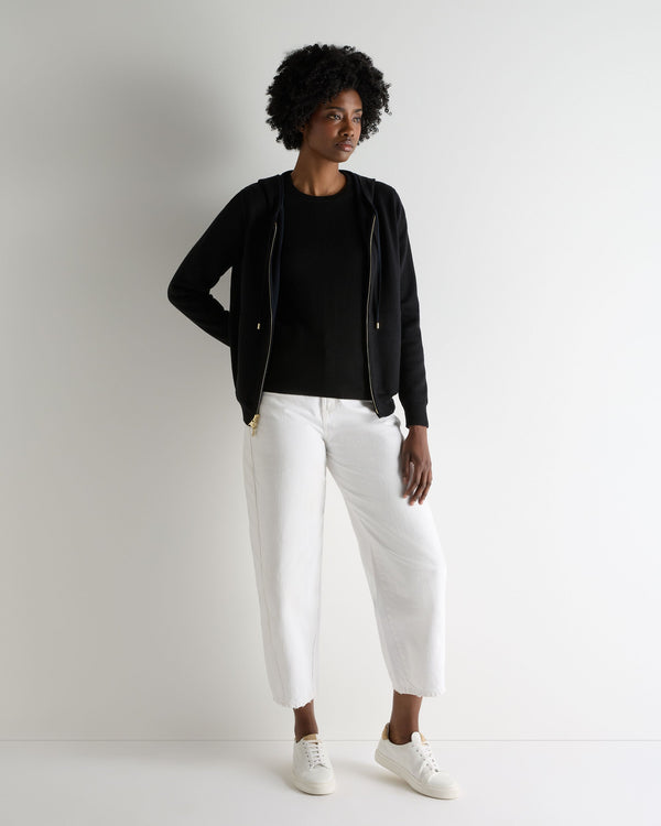 N.Peal Women's Evie Classic Round Neck Cashmere Jumper Black