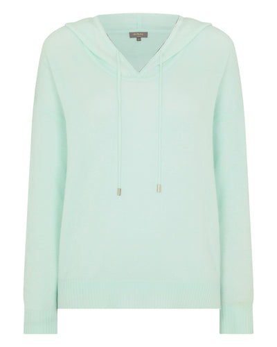 N.Peal Women's Maya Metal Trim Cashmere Hoodie Mint Green