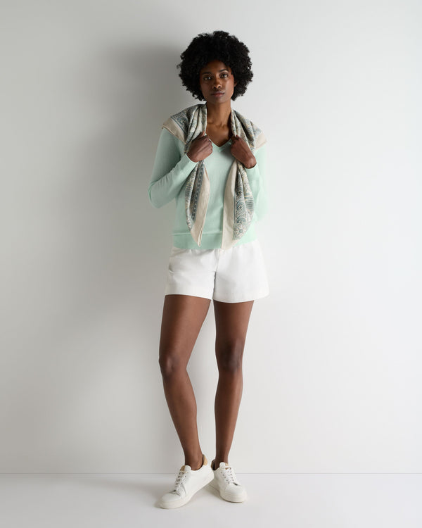 N.Peal Women's Phoebe V Neck Cashmere Jumper Mint Green