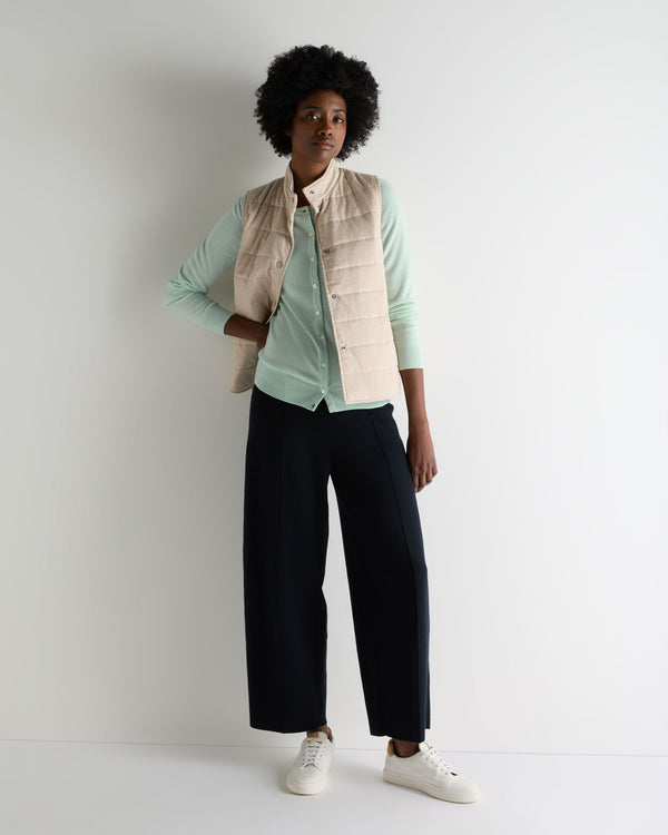 N.Peal Women's Olivia Round Neck Cashmere Cardigan Mint Green