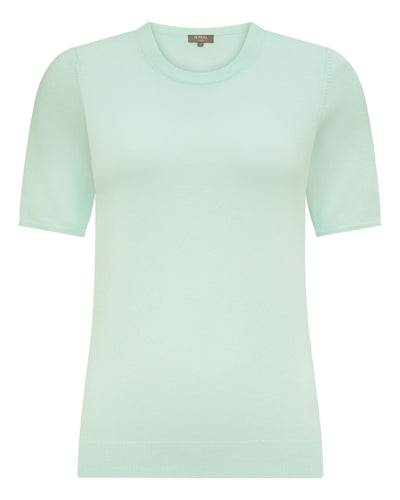 N.Peal Women's Milly Classic Cashmere T-Shirt Mint Green