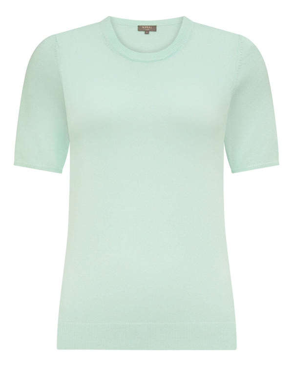 N.Peal Women's Milly Classic Cashmere T-Shirt Mint Green