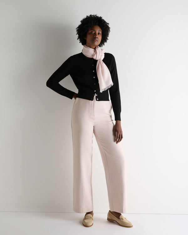 N.Peal Women's Ivy Cropped Cashmere Cardigan Black