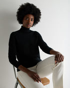 Women's Luna Roll Neck Cashmere Jumper Black
