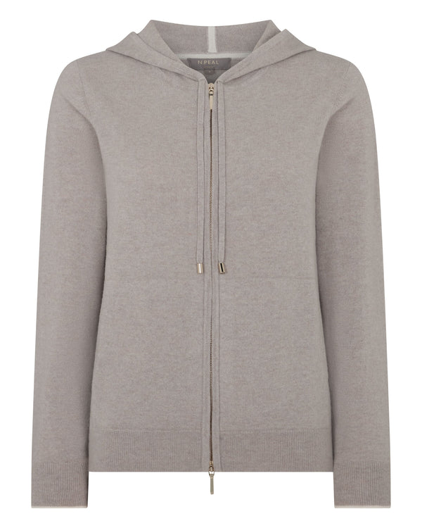 N.Peal Women's Ada Cashmere Hoodie Oat Grey