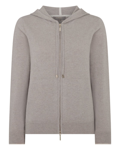 N.Peal Women's Ada Cashmere Hoodie Oat Grey