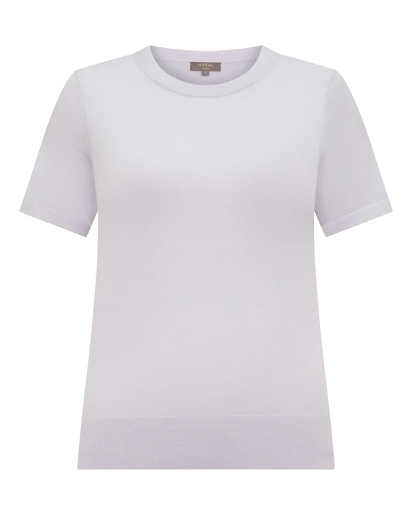 N.Peal Women's Isla Superfine Cashmere T-Shirt Lavender Purple