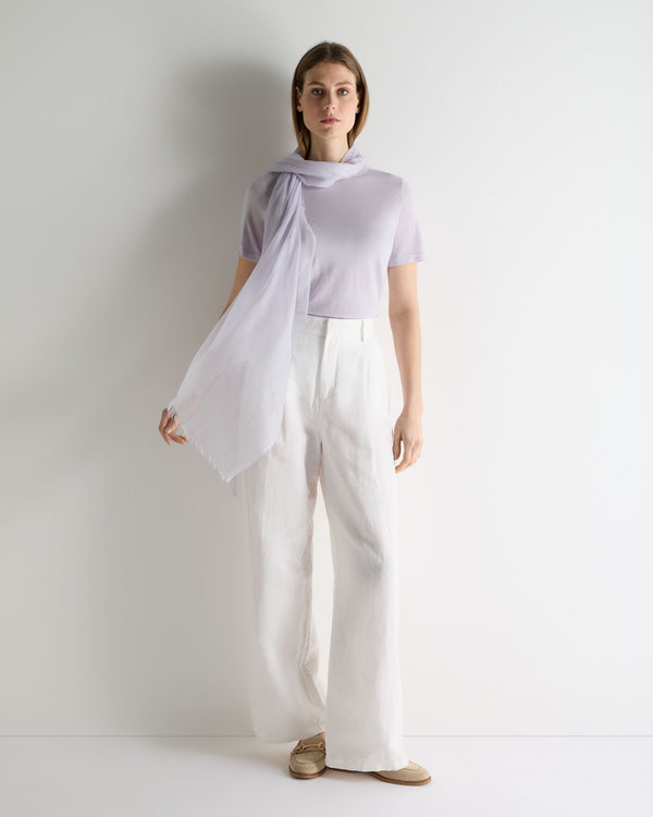 N.Peal Women's Isla Superfine Cashmere T-Shirt Lavender Purple