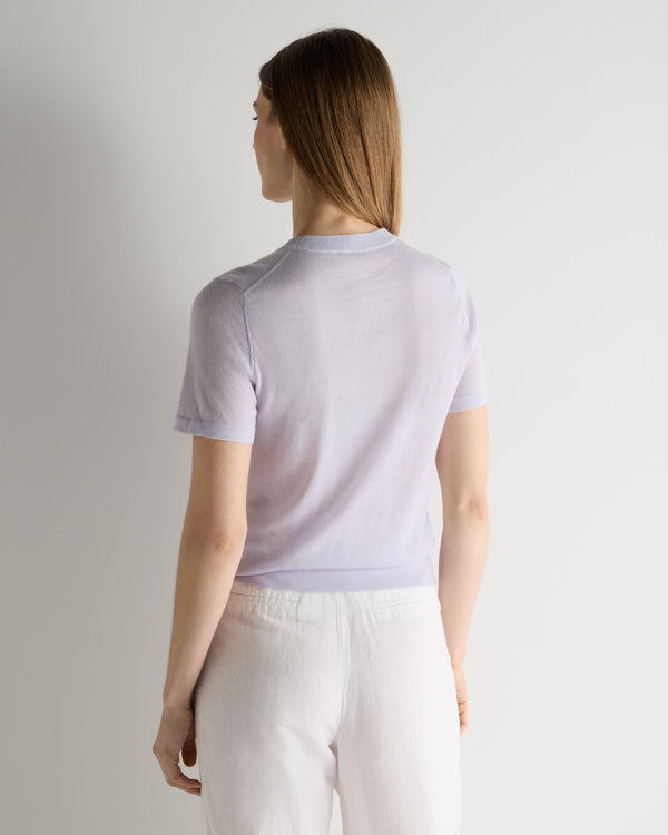 N.Peal Women's Isla Superfine Cashmere T-Shirt Lavender Purple