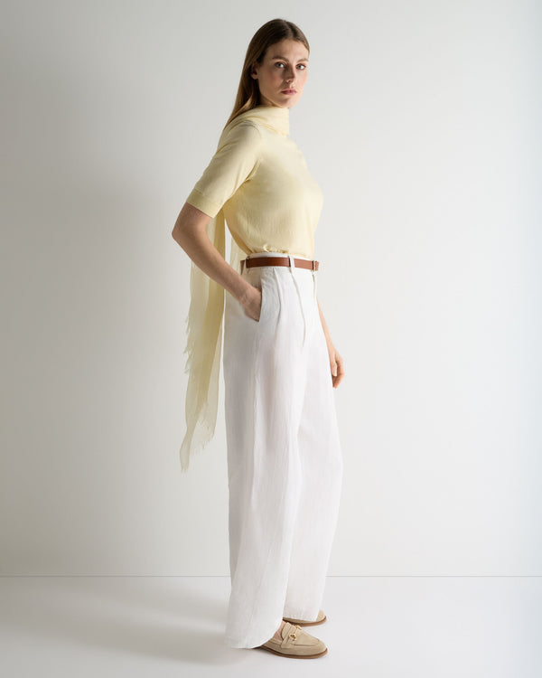 N.Peal Women's Cotton Cashmere T-Shirt Lemon Yellow