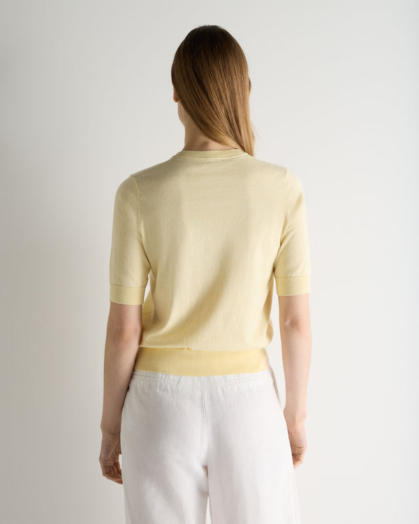 N.Peal Women's Cotton Cashmere T-Shirt Lemon Yellow