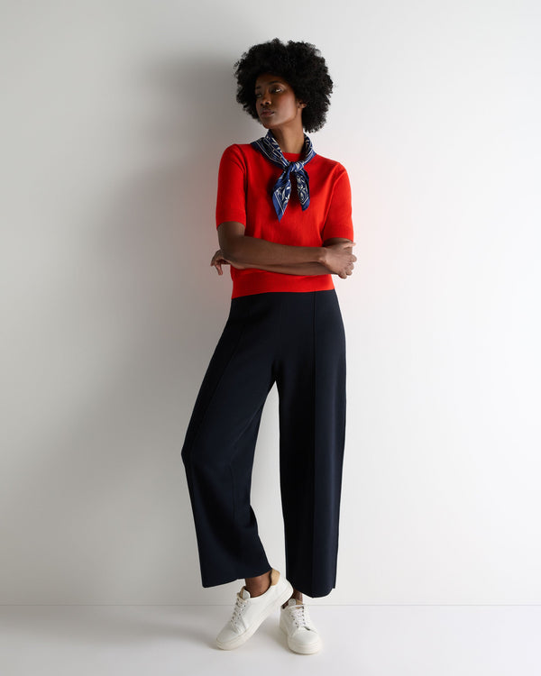 N.Peal Women's Cotton Cashmere T-Shirt Tomato Red