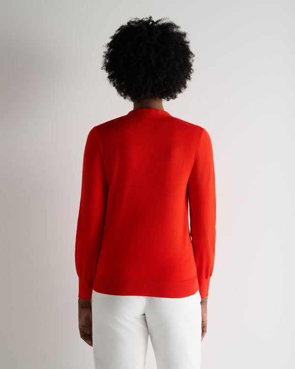 N.Peal Women's Cotton Cashmere Cardigan Tomato Red