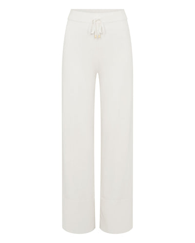 N.Peal Women's Cotton Cashmere Trouser New Ivory White