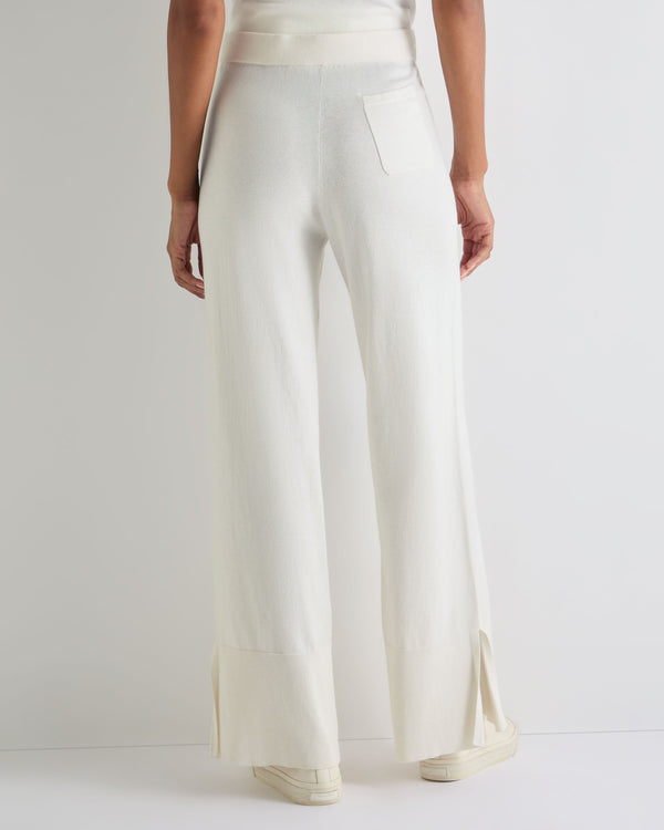 N.Peal Women's Cotton Cashmere Trouser New Ivory White