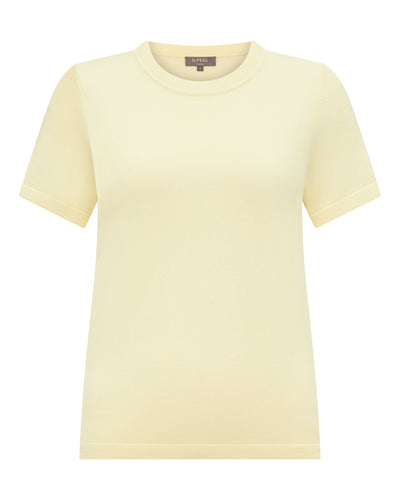 N.Peal Women's Lottie Cashmere T-Shirt Butter Yellow