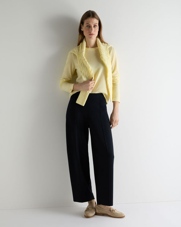 N.Peal Women's Hallie Round Neck Cashmere Jumper Butter Yellow