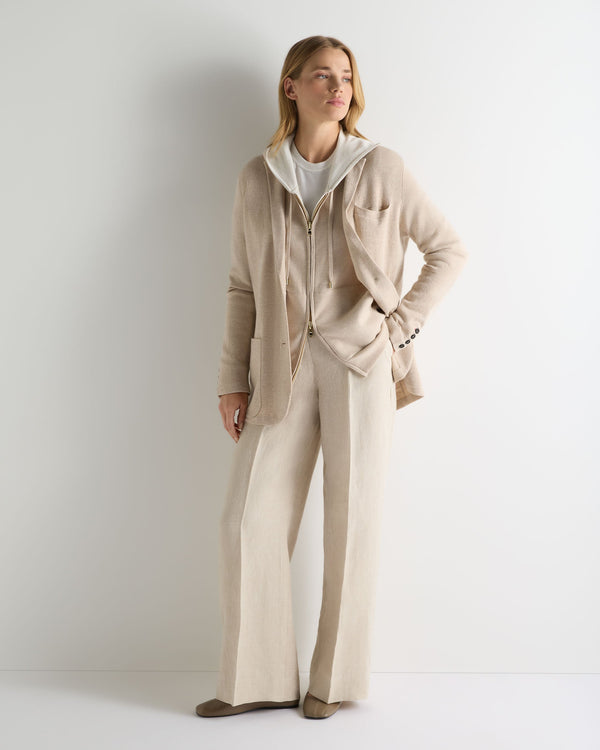 N.Peal Women's Superfine Cashmere Silk Blazer Sandstone Brown