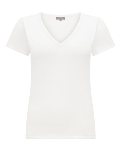 N.Peal Women's Selene Linen Blend Top White