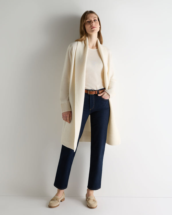 N.Peal Women's Abbey Cashmere Cardigan New Ivory White