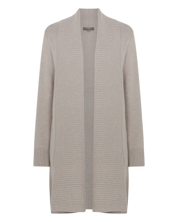 N.Peal Women's Abbey Cashmere Cardigan Oat Grey