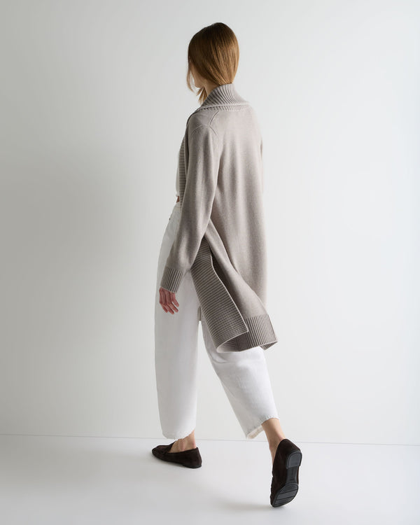 N.Peal Women's Abbey Cashmere Cardigan Oat Grey