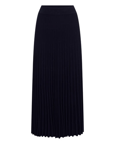 N.Peal Women's Superfine Pleated Cashmere Silk Skirt Navy Blue