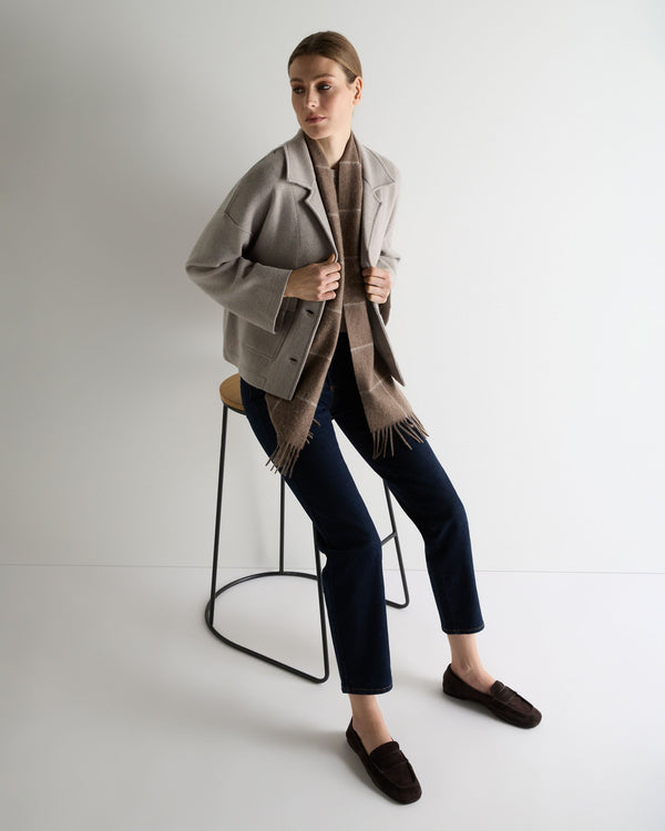 N.Peal Women's Safari Milano Cashmere Jacket Oat Grey