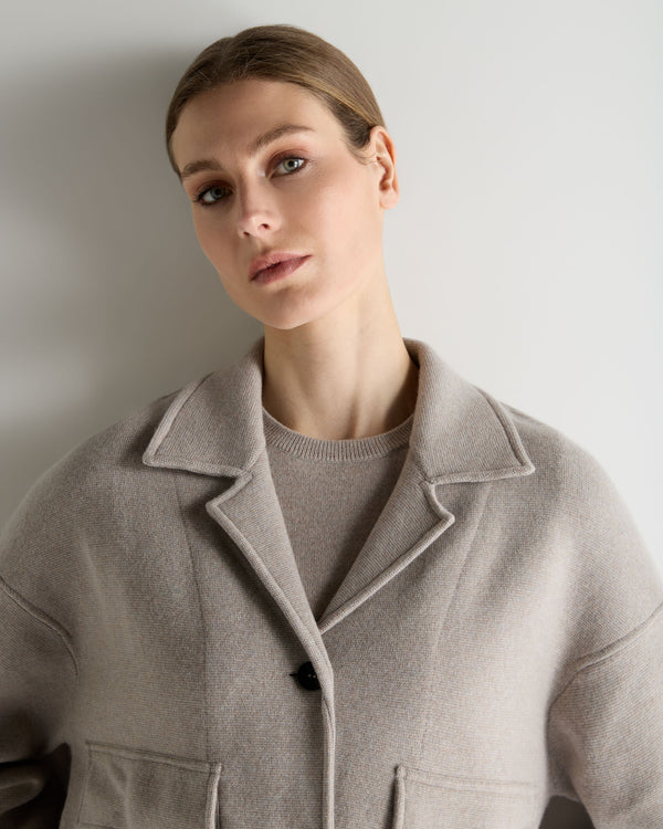 N.Peal Women's Safari Milano Cashmere Jacket Oat Grey