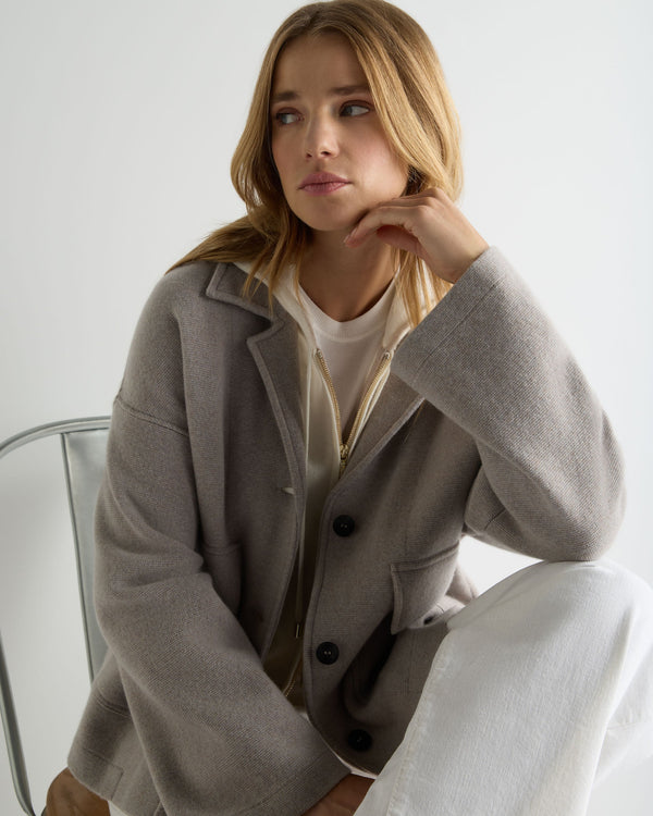 N.Peal Women's Safari Milano Cashmere Jacket Oat Grey