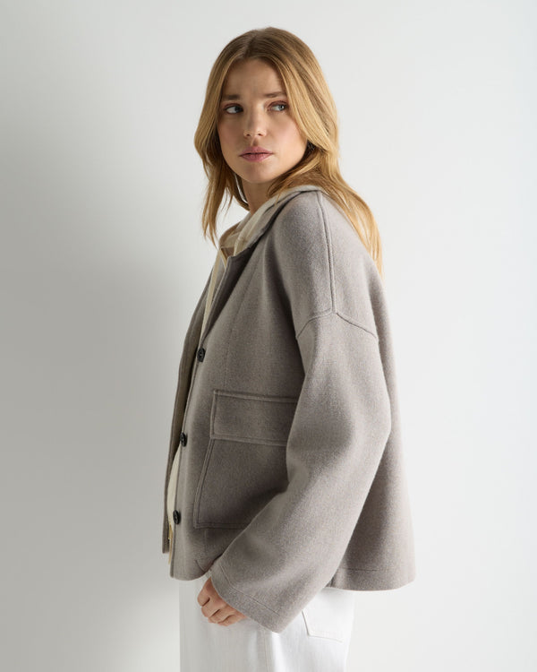 N.Peal Women's Safari Milano Cashmere Jacket Oat Grey