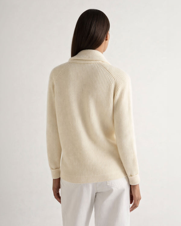 N.Peal Women's Kensington Cashmere Cardigan New Ivory White