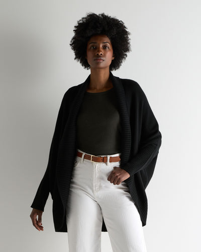 N.Peal Women's Cocooning Cashmere Cardigan Black