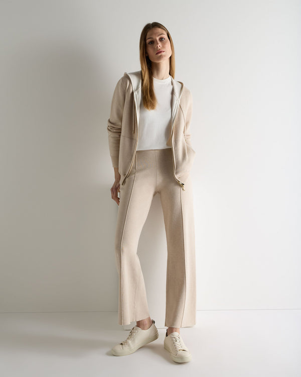 N.Peal Women's Double Faced Cotton Blend Hoodie Sandstone Brown