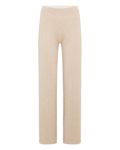 N.Peal Women's Double Faced Cotton Blend Trousers Sandstone Brown