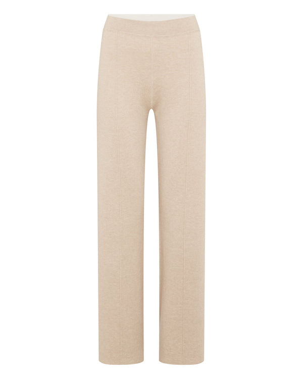 N.Peal Women's Double Faced Cotton Blend Trousers Sandstone Brown