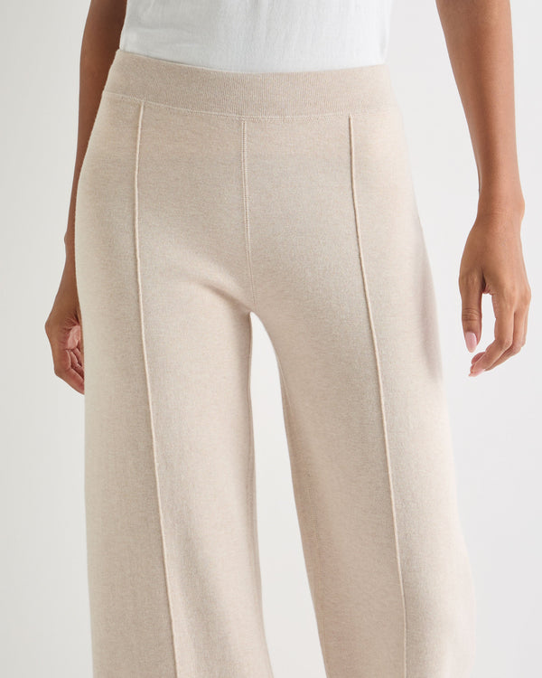 N.Peal Women's Double Faced Cotton Blend Trousers Sandstone Brown