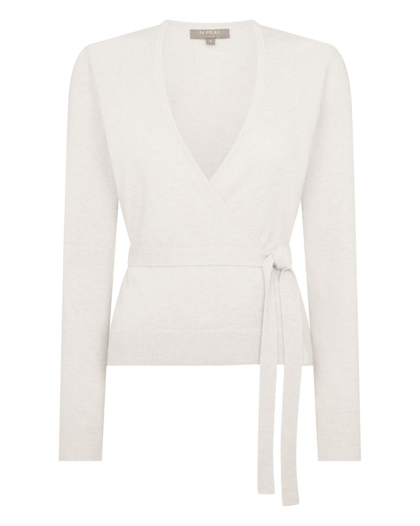N.Peal Women's Arabella Wrap Cardigan New Ivory White
