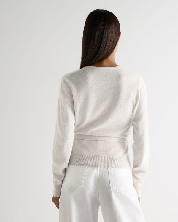 N.Peal Women's Arabella Wrap Cardigan New Ivory White