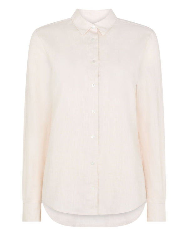 N.Peal Women's Rochelle Linen Shirt Stone Brown