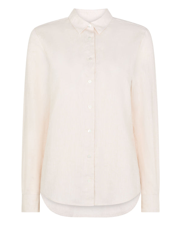 N.Peal Women's Rochelle Linen Shirt Stone Brown