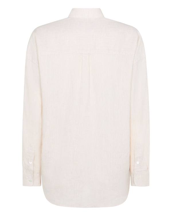 N.Peal Women's Valencia Linen Shirt Stone Brown