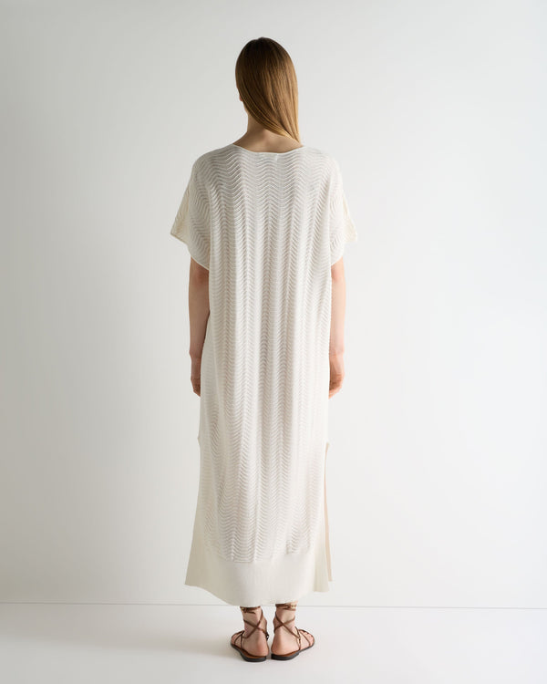 N.Peal Women's Waverly Cotton Blend Dress New Ivory White