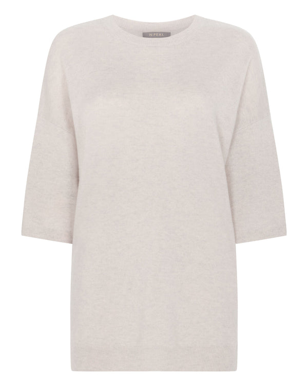 N.Peal Women's Sienna Oversized Cashmere Tunic Pebble Grey