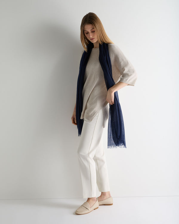 N.Peal Women's Sienna Oversized Cashmere Tunic Pebble Grey