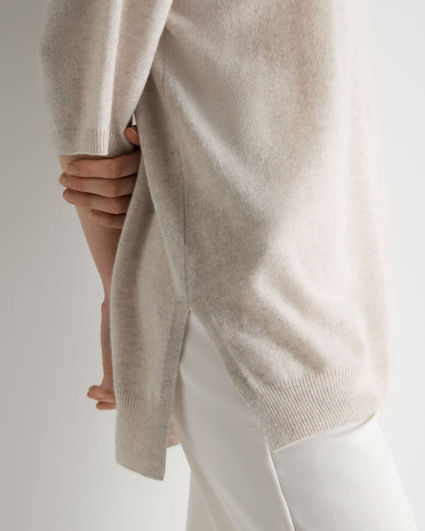 N.Peal Women's Sienna Oversized Cashmere Tunic Pebble Grey