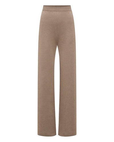 N.Peal Women's Roche Silk Blend Trousers Mink Brown