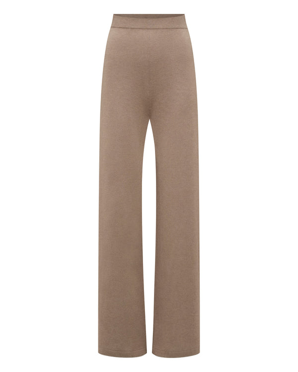 N.Peal Women's Roche Silk Blend Trousers Mink Brown